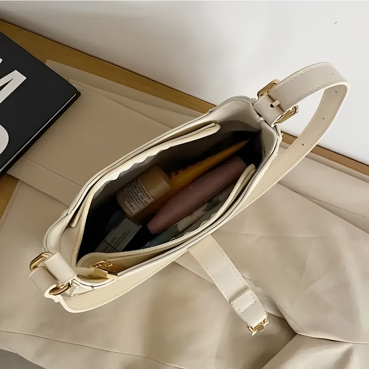 Sac porté épaule vintage à fermoir métallique