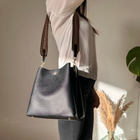 Sac seau bandoulière en simili cuir grainé