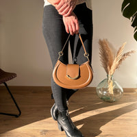 Petit sac bandoulière en simili cuir avec anse courte