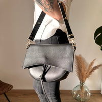 Sac bandoulière vintage en simili cuir avec pompon