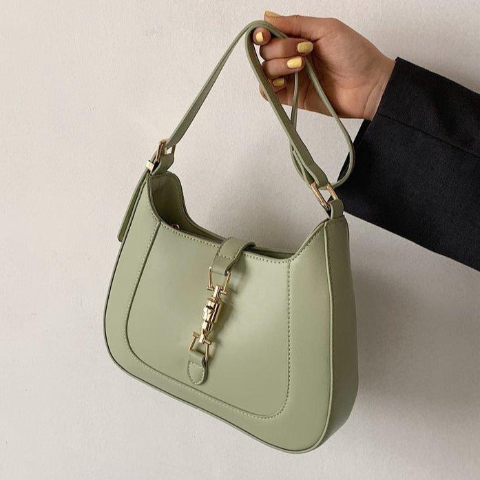Sac porté épaule vintage à fermoir métallique