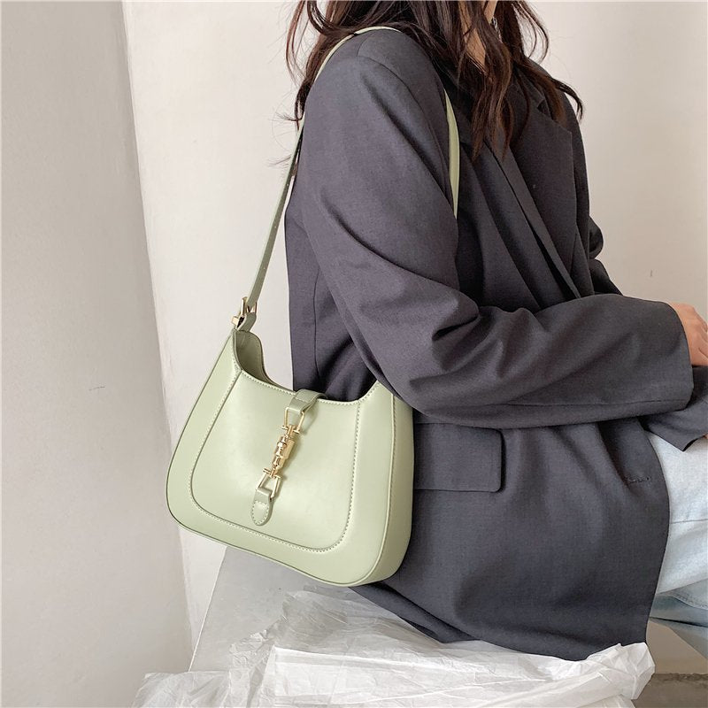 Sac porté épaule vintage à fermoir métallique