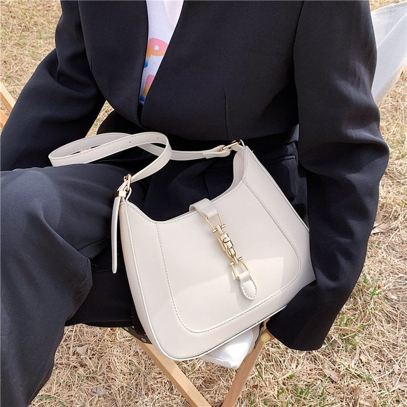 Sac porté épaule vintage à fermoir métallique