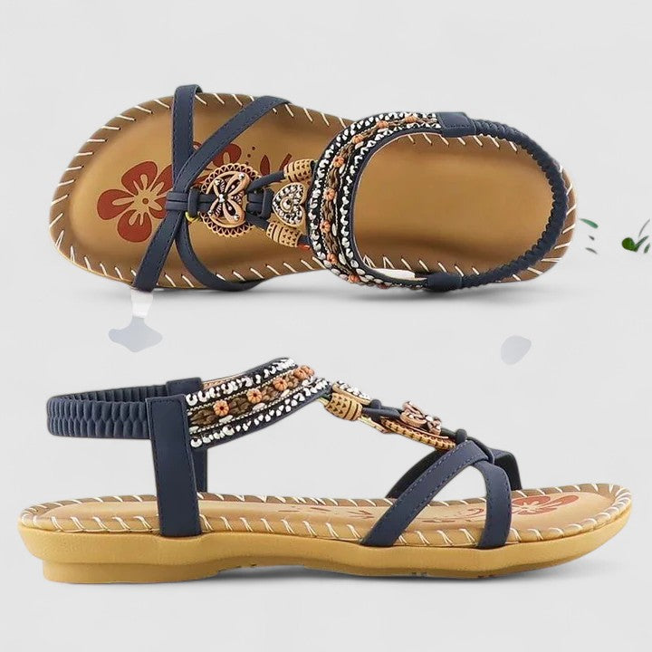 Sandales Femme Bohèmes à Perles Décoratives