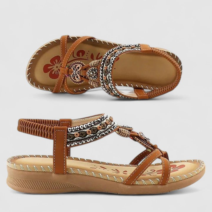 Sandales Femme Bohèmes à Perles Décoratives
