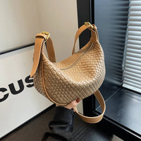 Sac croissant en simili cuir à détail tressé