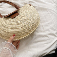 Sac cabas en paille à fermeture zippée
