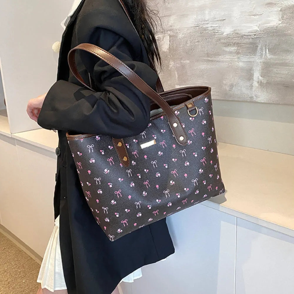 Sac cabas pour les cours en simili cuir à motifs