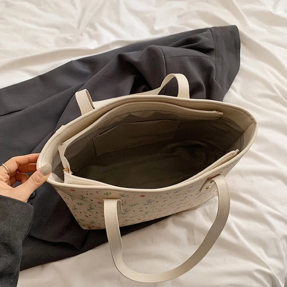 Sac cabas pour les cours en simili cuir à motifs