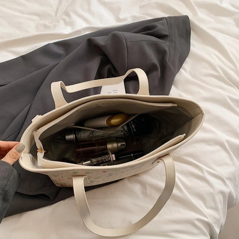 Sac cabas pour les cours en simili cuir à motifs