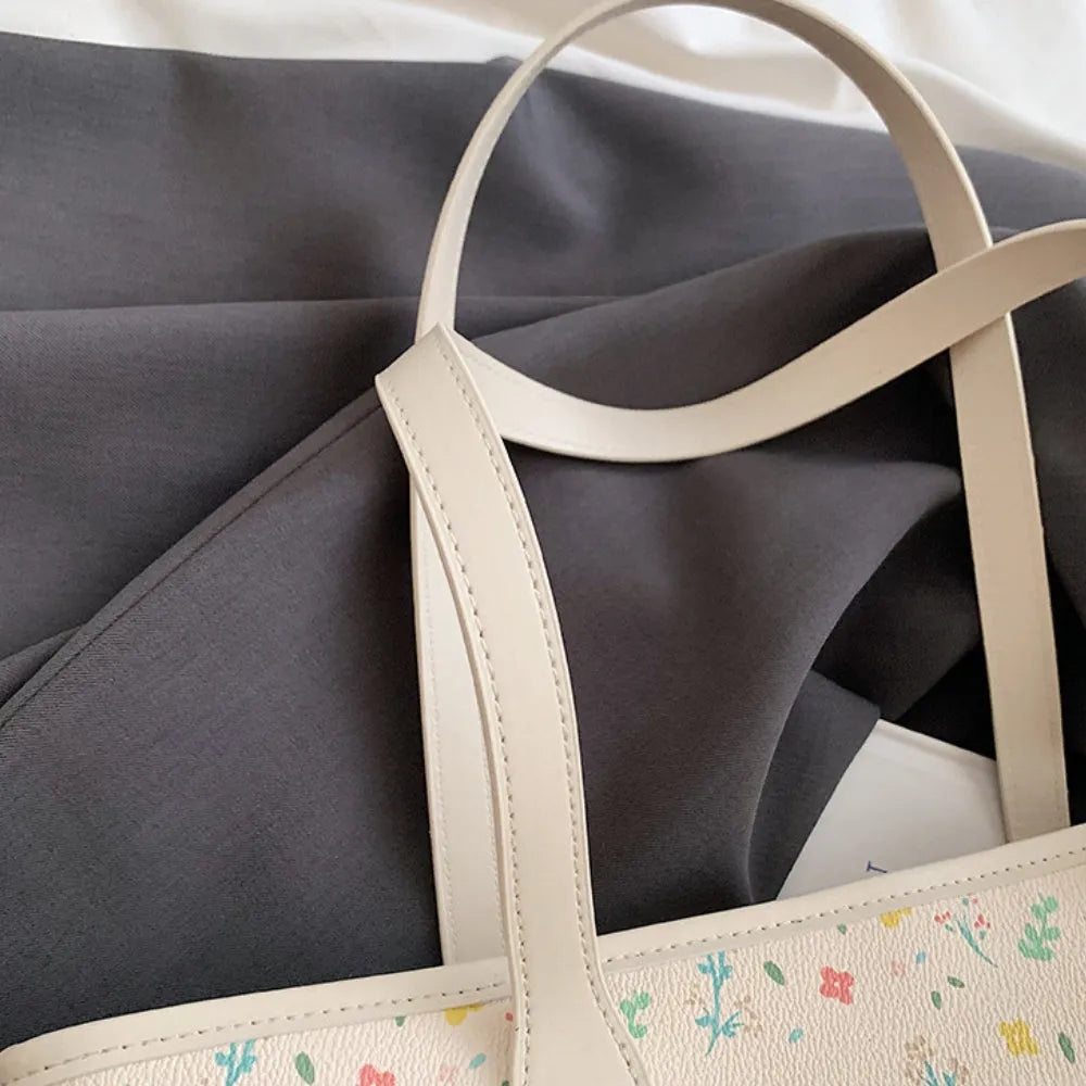Sac cabas pour les cours en simili cuir à motifs