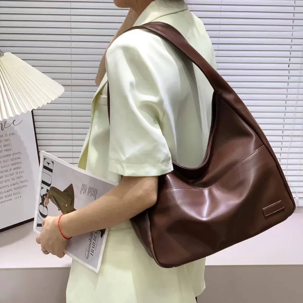 Sac hobo en simili cuir pour ordinateur