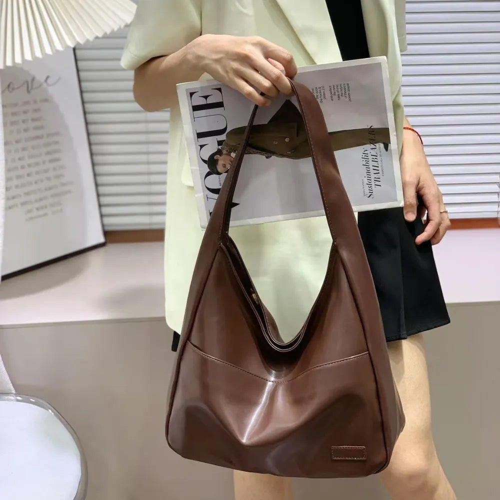 Sac hobo en simili cuir pour ordinateur