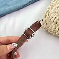 Sac bandoulière en paille et simili cuir