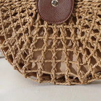 Sac bandoulière en paille et simili cuir