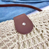 Sac bandoulière en paille et simili cuir
