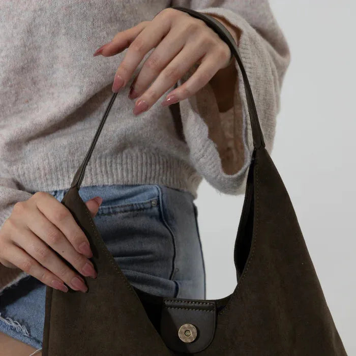 Sac hobo en suédine pour ordinateur 13 pouces