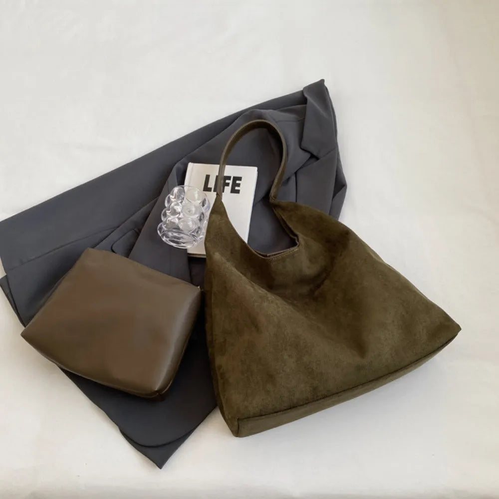 Sac hobo en suédine pour ordinateur 13 pouces