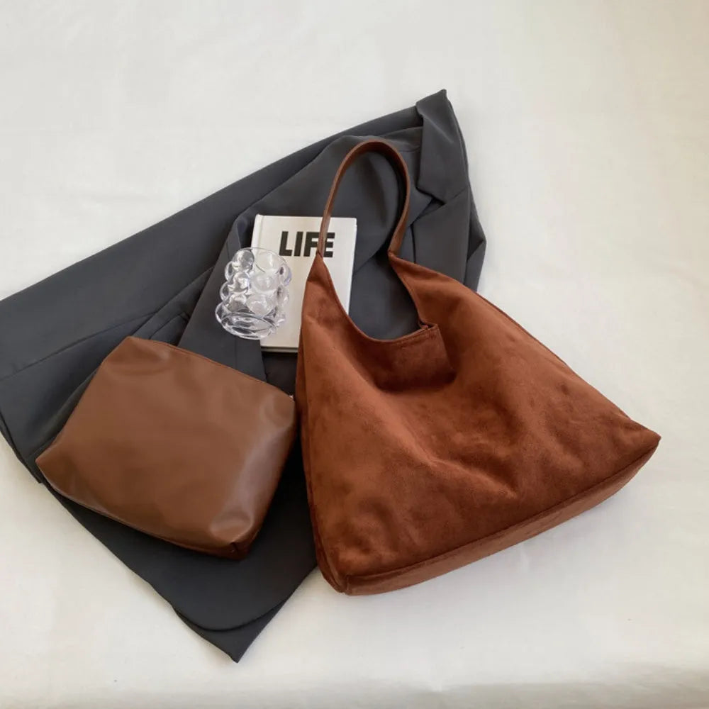 Sac hobo en suédine pour ordinateur 13 pouces