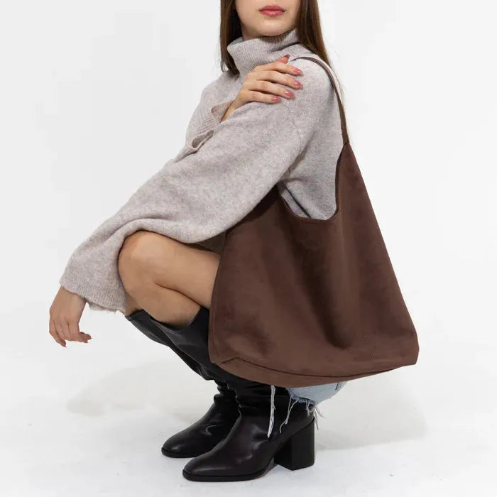 Sac hobo en suédine pour ordinateur 13 pouces