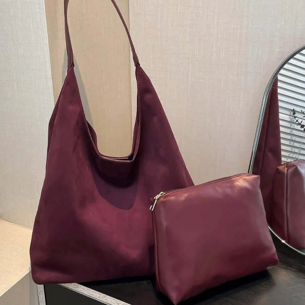 Sac hobo en suédine pour ordinateur 13 pouces