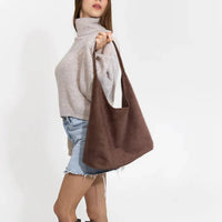 Sac hobo en suédine pour ordinateur 13 pouces
