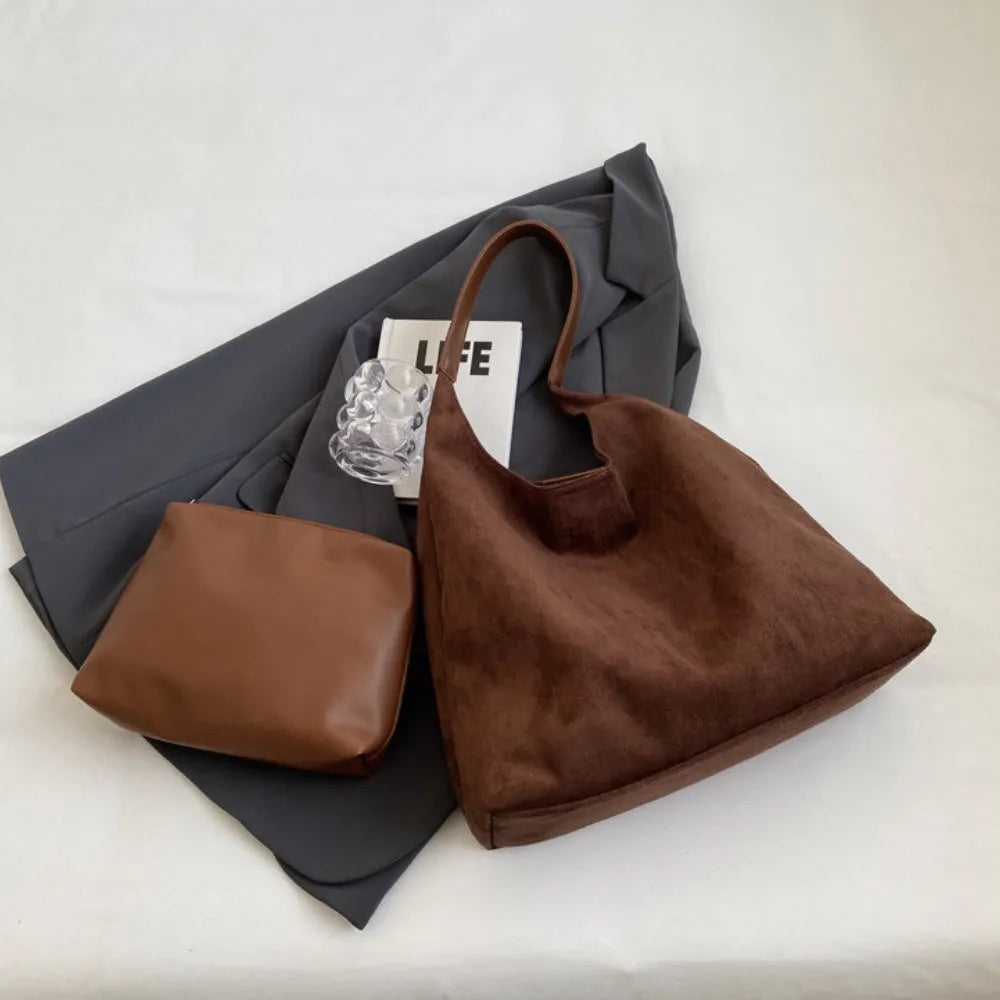 Sac hobo en suédine pour ordinateur 13 pouces