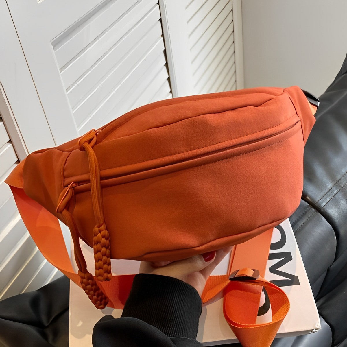 Sac banane bandoulière en nylon à sangle large