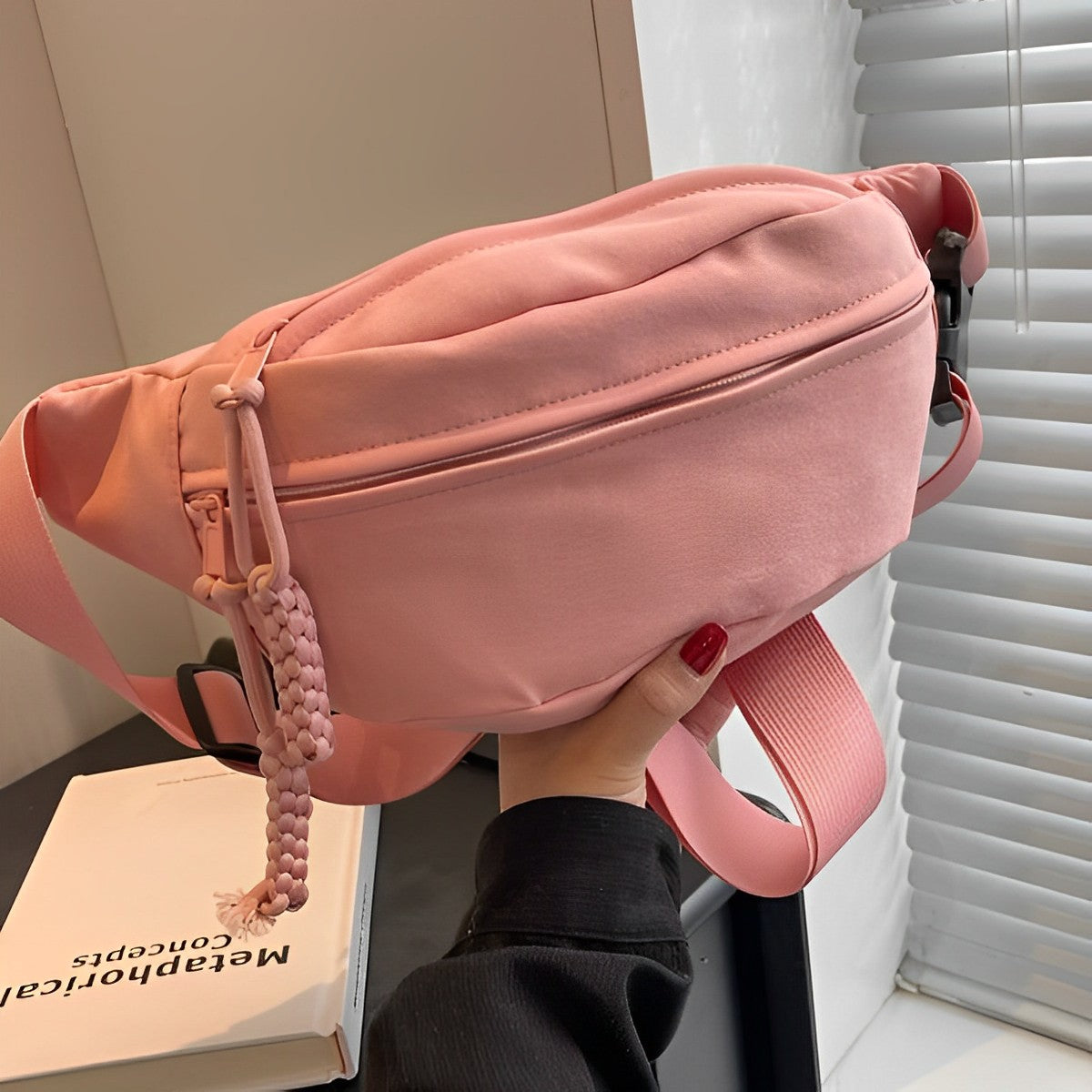 Sac banane bandoulière en nylon à sangle large