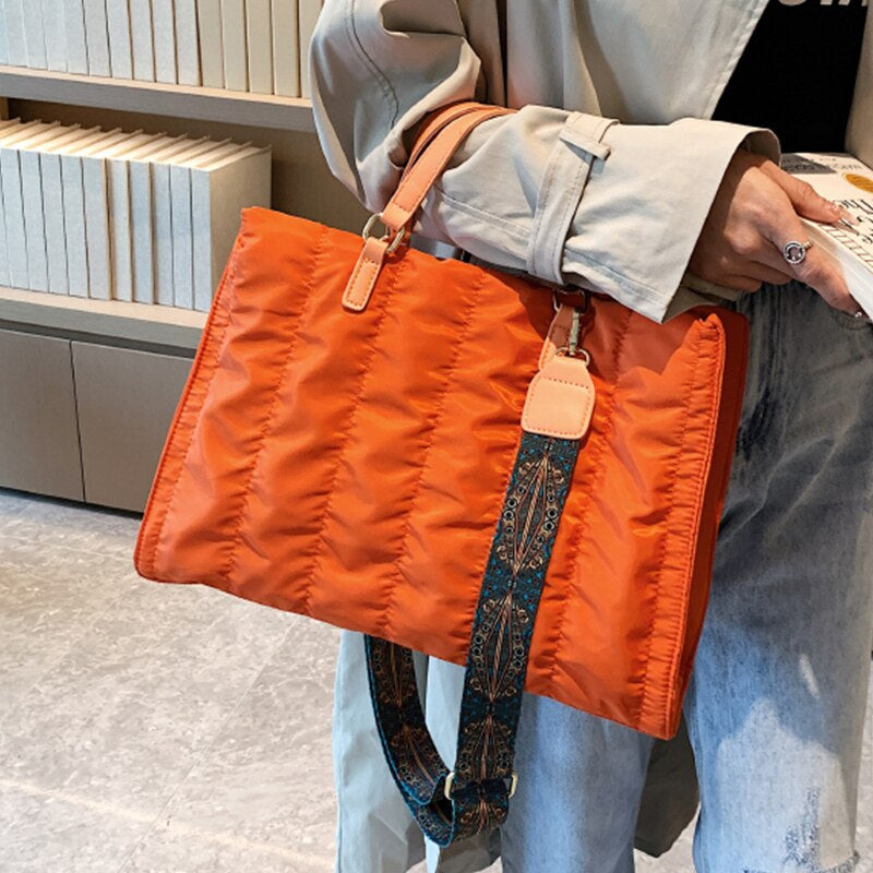 Sac cabas matelassé en coton et nylon