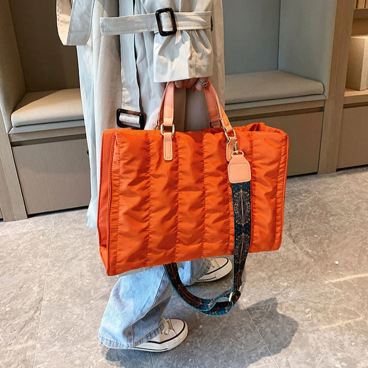 Sac cabas matelassé en coton et nylon