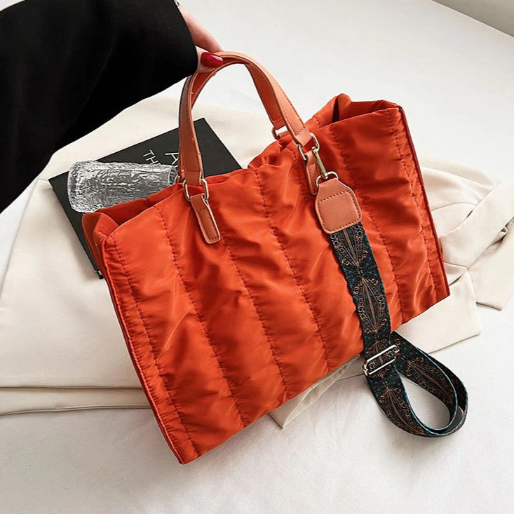 Sac cabas matelassé en coton et nylon