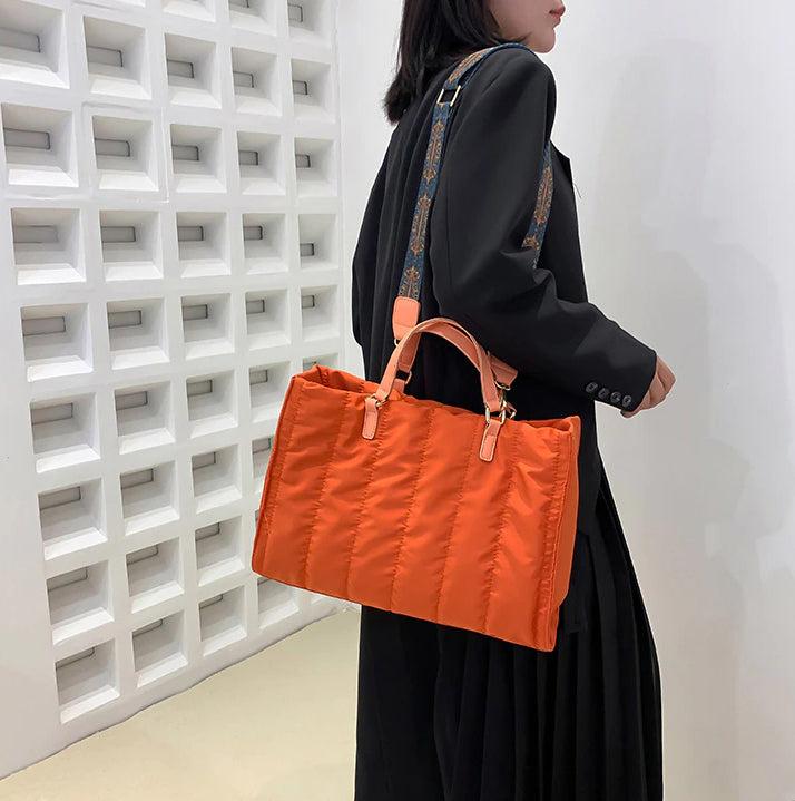 Sac cabas matelassé en coton et nylon