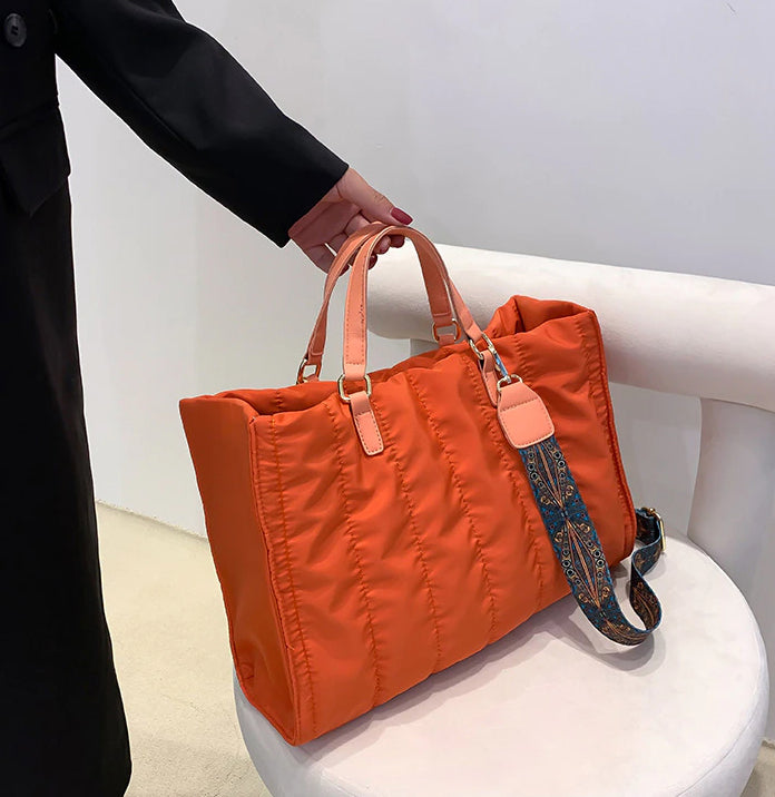 Sac cabas matelassé en coton et nylon