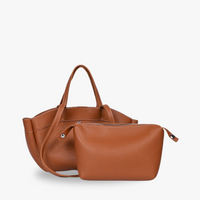 Sac cabas en simili cuir grainé avec pochette amovible