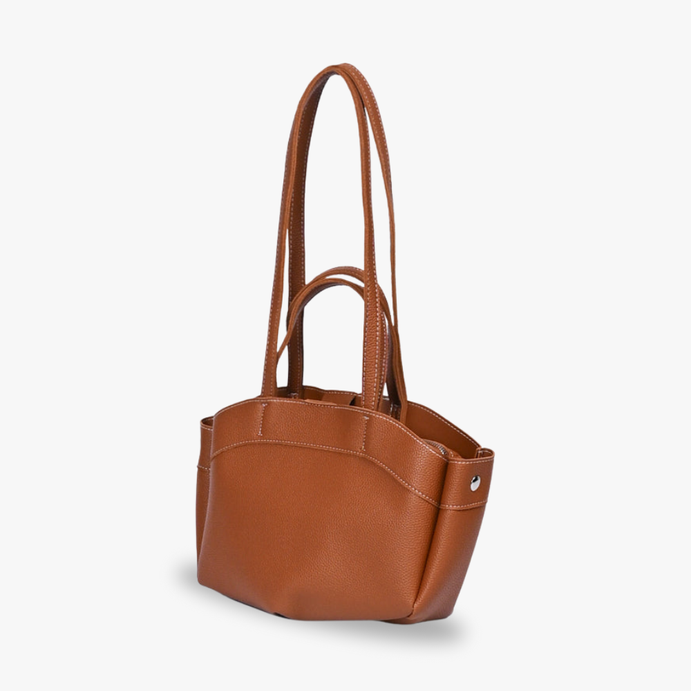 Sac cabas en simili cuir grainé avec pochette amovible