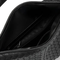 Sac hobo tressé en simili cuir à fermeture zippée