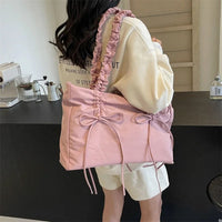 Sac cabas rectangulaire en nylon à anses nouées