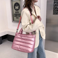 Sac cabas zippé en nylon à bandoulière amovible