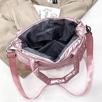 Sac cabas zippé en nylon à bandoulière amovible