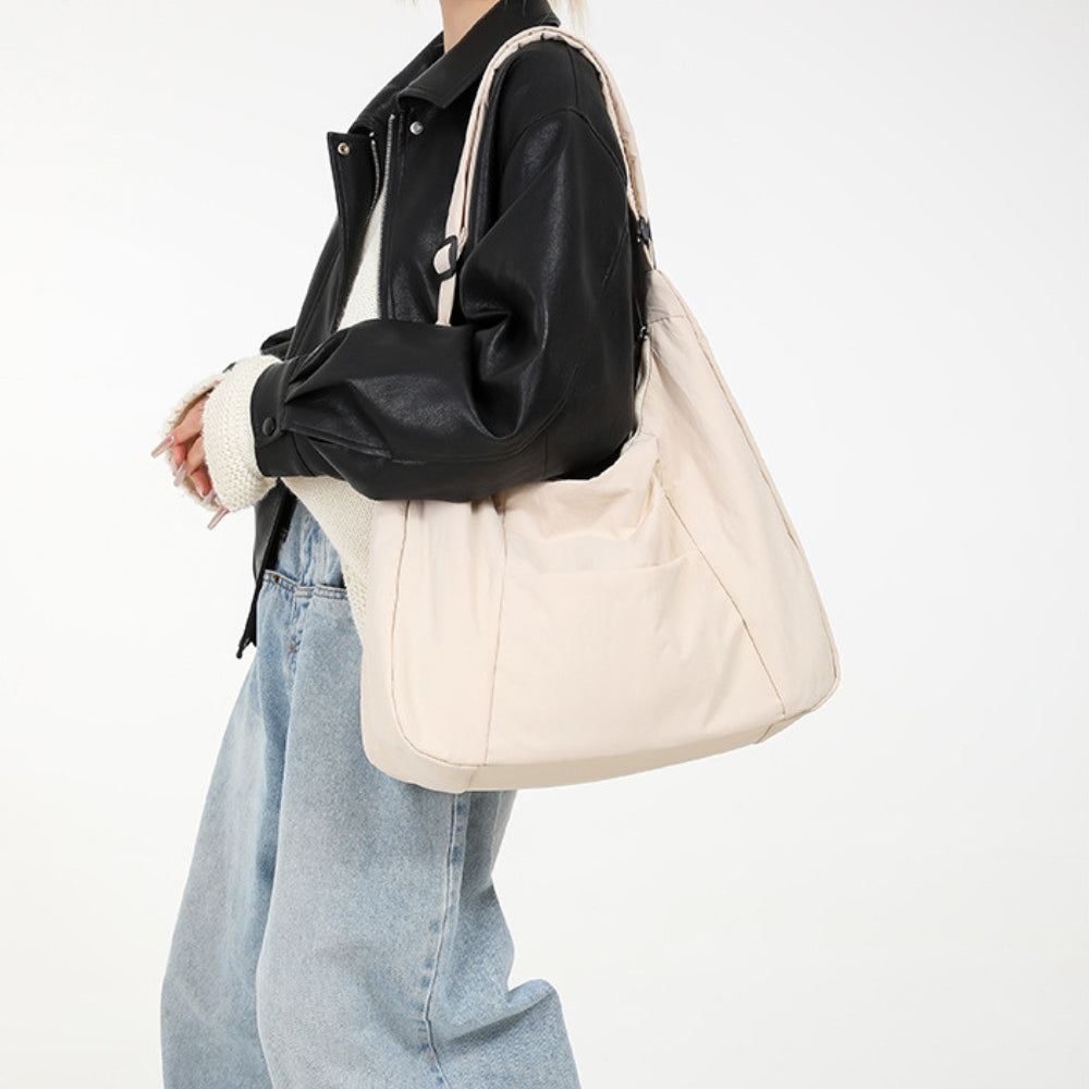 Sac cabas rembourré en nylon à bandoulière large
