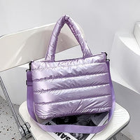Sac cabas zippé en nylon à bandoulière amovible