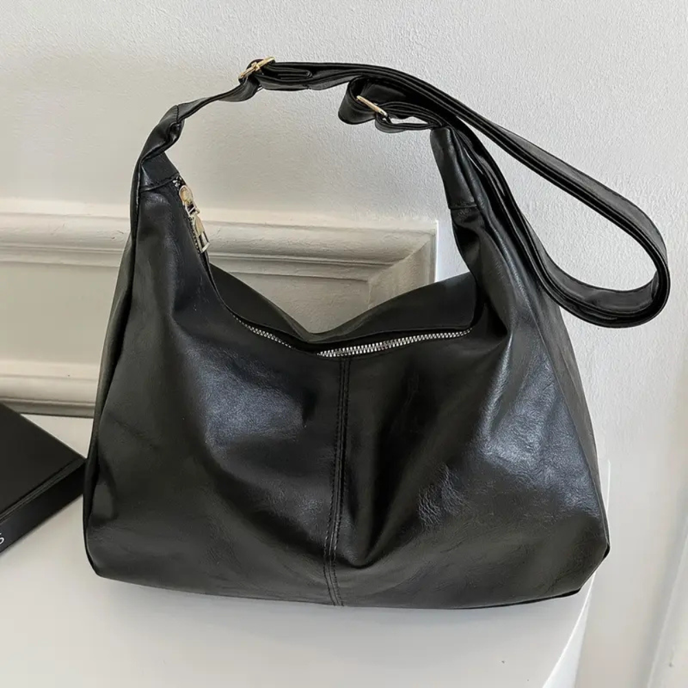 Sac hobo en simili cuir froissé