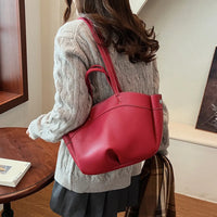 Sac cabas en simili cuir grainé avec pochette amovible