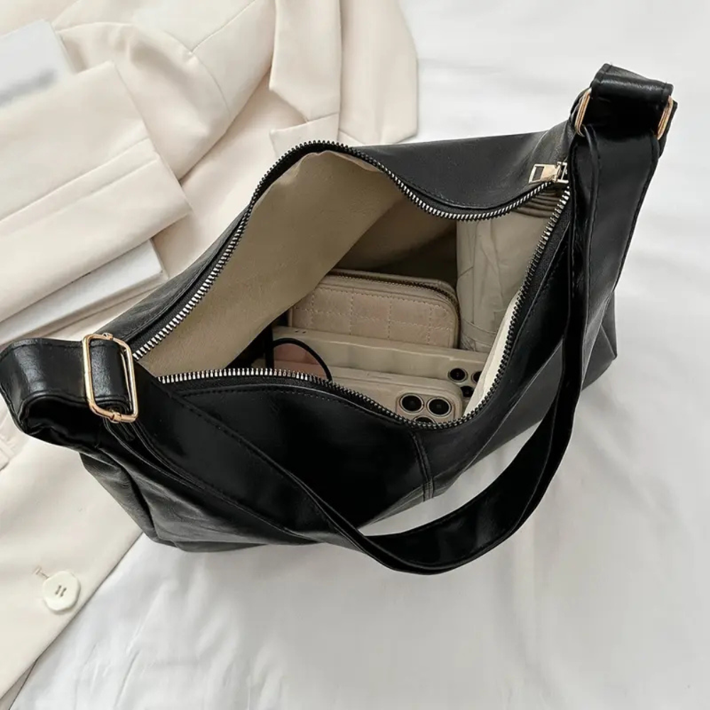 Sac hobo en simili cuir froissé