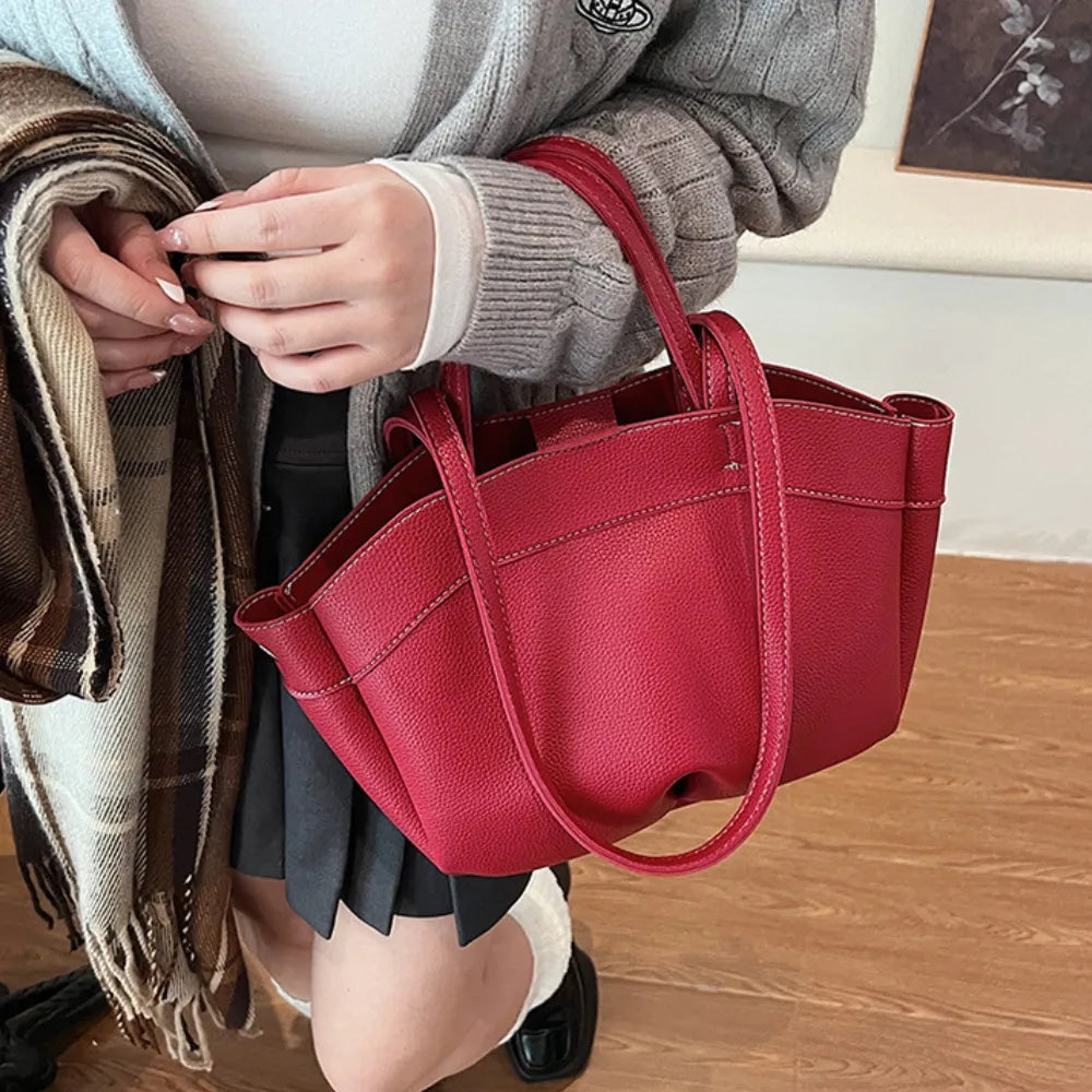 Sac cabas en simili cuir grainé avec pochette amovible