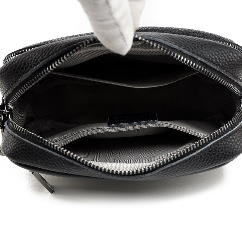 Petit sac bandoulière en simili cuir à sangle brodée