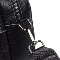 Petit sac bandoulière en simili cuir à sangle brodée
