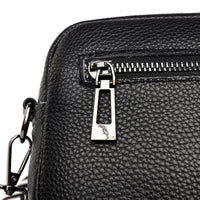 Petit sac bandoulière en simili cuir à sangle brodée