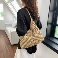 Sac cabas en paille à fermeture magnétique